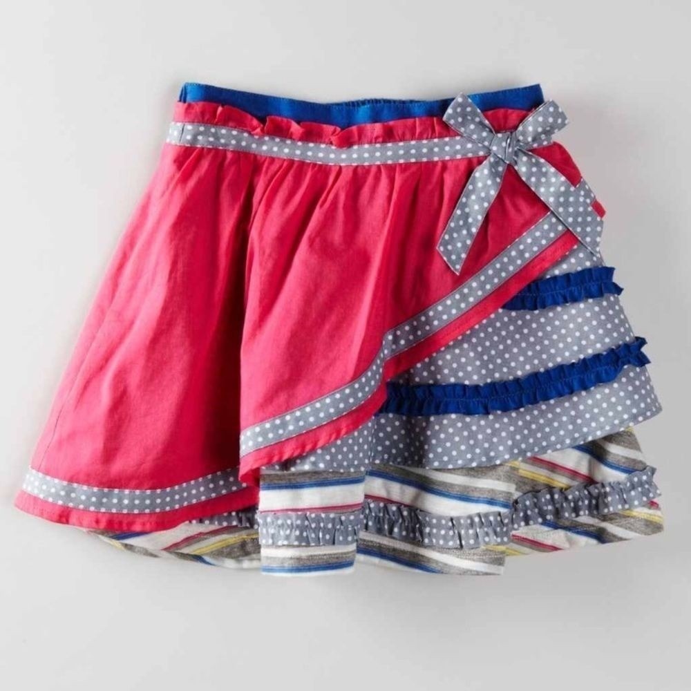 Beetlejuice London Girl About Town Bow Skirt Multicolor Layered Sz 4 NWT